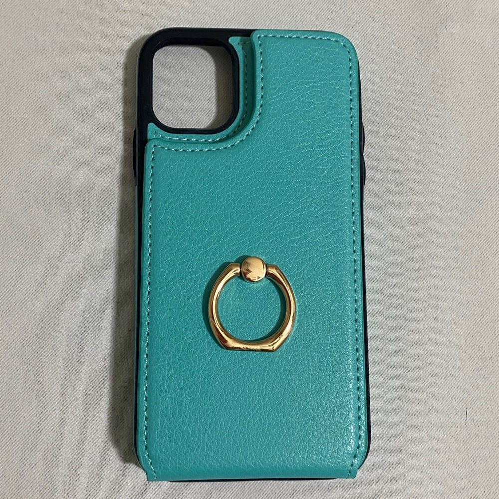 NWOT iPhone 11 Phone Cover Case for 6.1" w Card Holder Slots & Ring Holder Stand